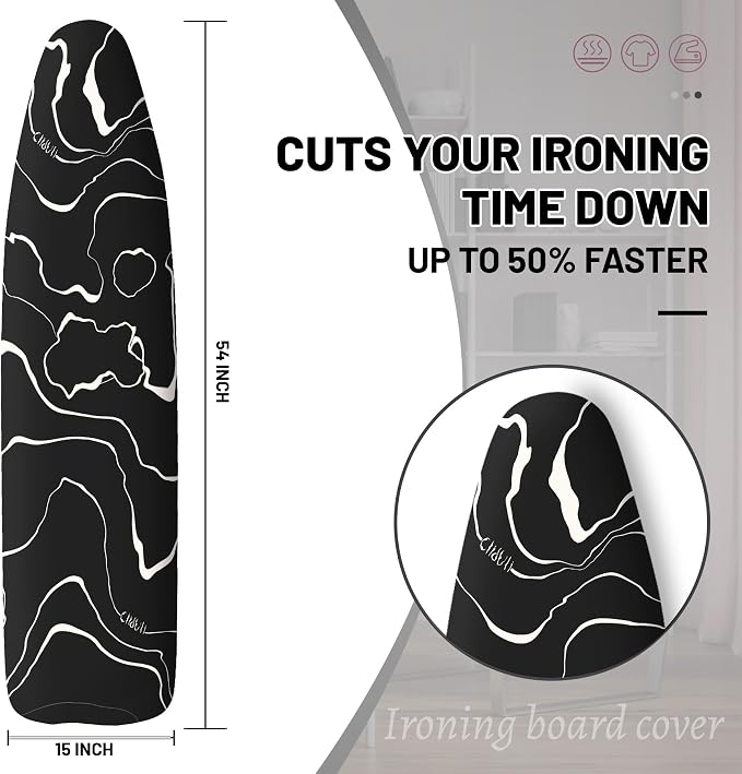 Extra Thick Ironing Board Cover and Pad, 15x54 Ironing Board Cover, Resist - Image 2