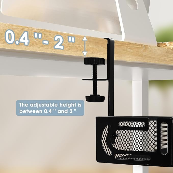 Cable Management, 2 Pack Cable Management Under Desk, Cable Tray | No Drill - Image 4