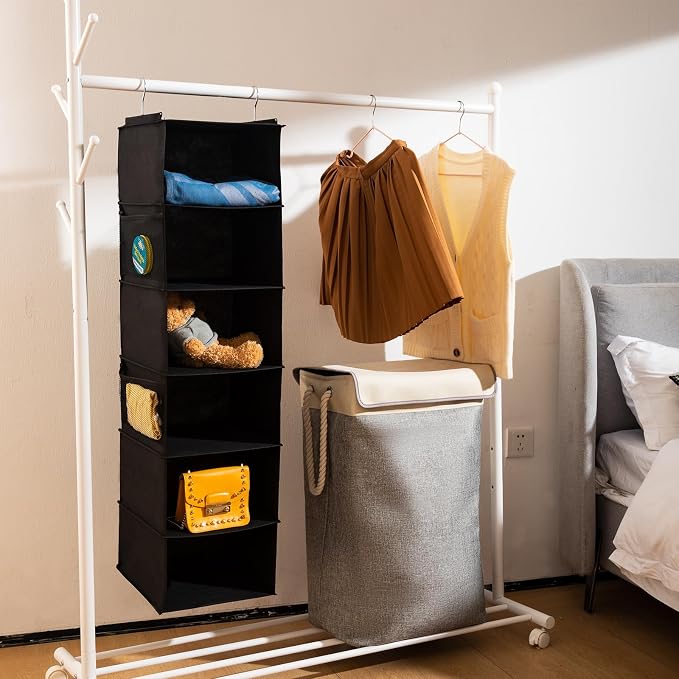 6 Shelves Hanging Closet Organizer, 2 Pack Hanging Storage - Image 2