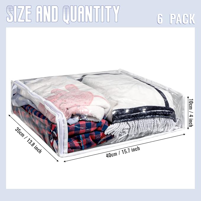 Shappy 6 Packs Clear Plastic Storage Bags - Image 2