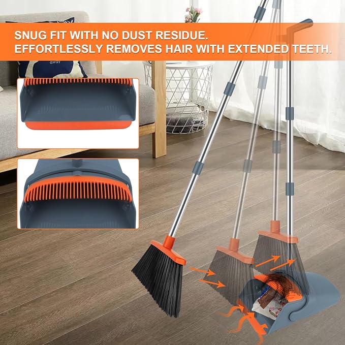 Broom and Dustpan Combo Set, Kitchens & Tight Spaces, Built-in Comb Dustpan - Image 7