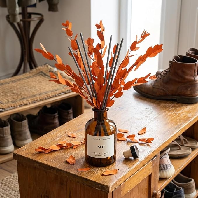 Reed Diffuser Set for Bathroom Air Fresheners, Oil Diffuser Sticks | Sandalwood - Image 6