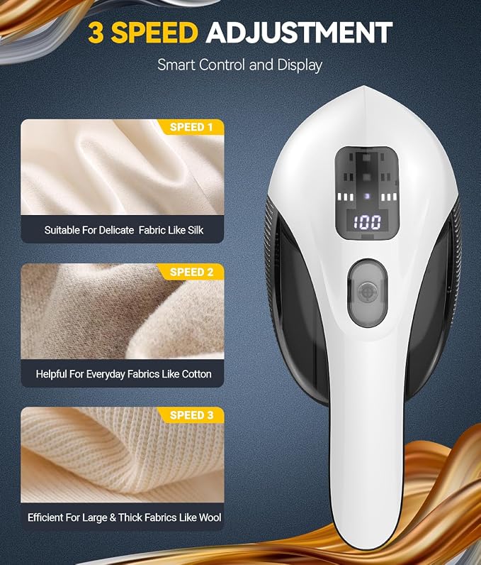 Ruidla Rechargeable Fabric Shaver and Lint Remover, 3-Speed Adjustable | - Image 4