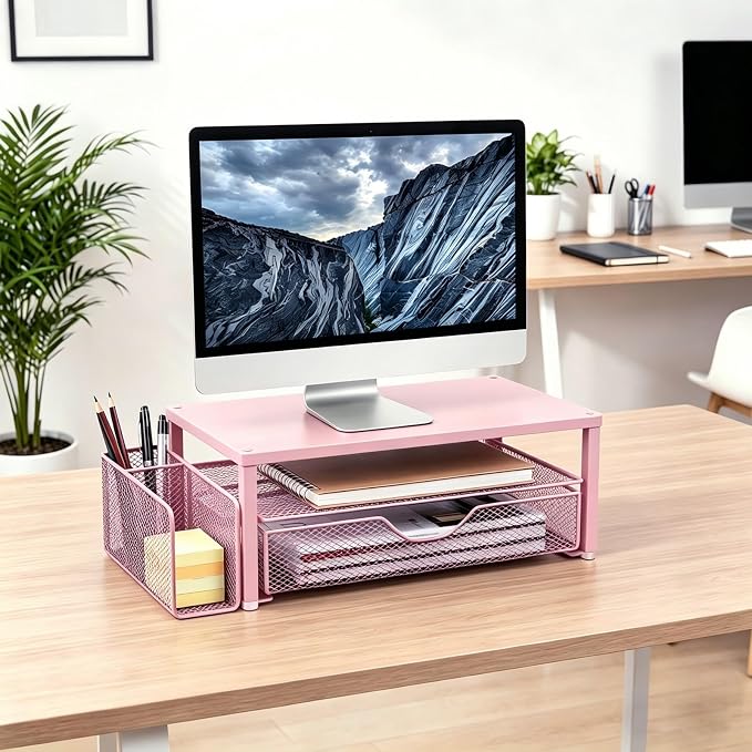 Spacrea Monitor Stand with Drawer and Pen Holder | Monitor Riser Desk - Image 7