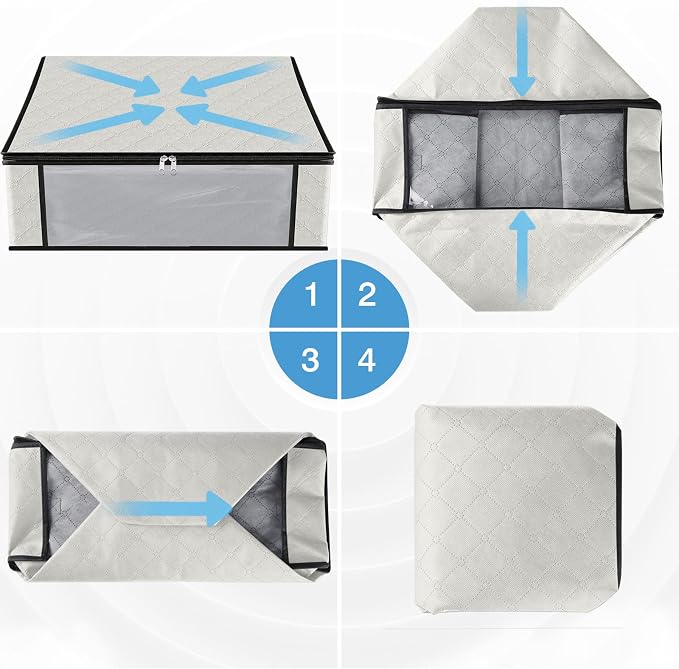 HomeHacks 6-Pack Clothes Organizer Storage Bags, 35L Storage Bins, Reinforced - Image 3