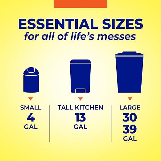 Hefty Essentials Extra Large 39 Gallon Trash Bags, 40ct | 39G Extra Large Black - Image 5