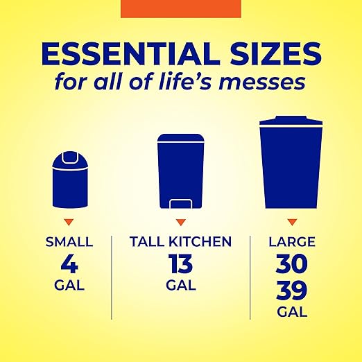 Hefty Essentials 13 Gallon Kitchen Trash Bags, 120ct | Bulk Pack, 13G Tall - Image 5