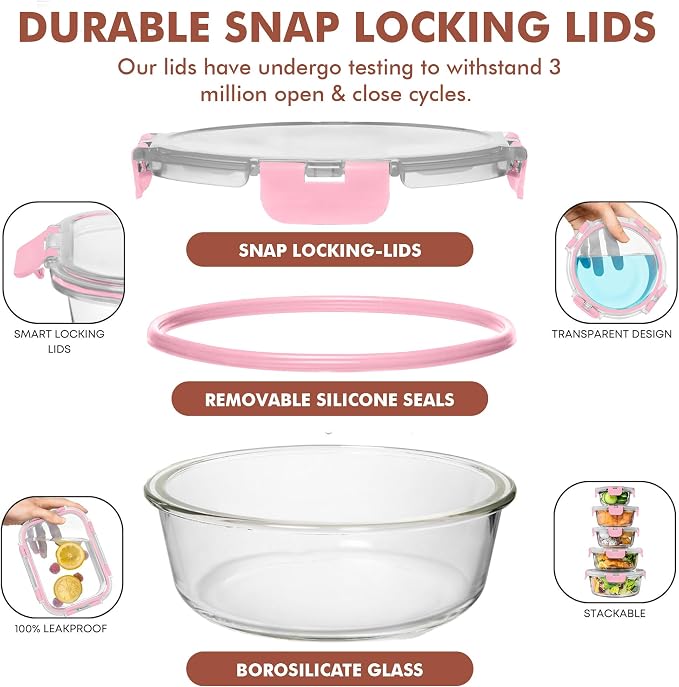 Razab 30 PC Glass Food Storage Containers - Image 3