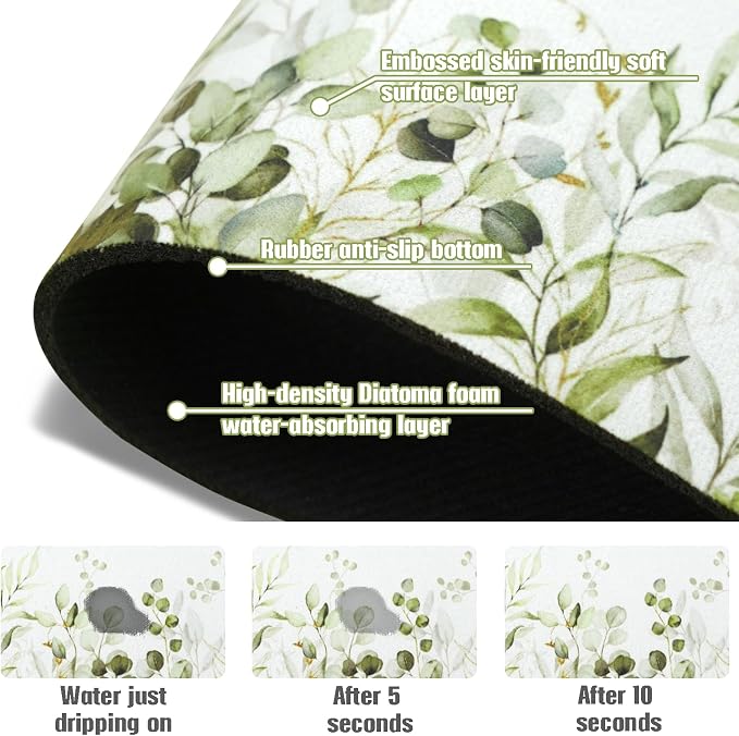 Sink Faucet Absorbing Mat, 2 Pack Drying Mat Around Faucet Sink Splash Guard - Image 5