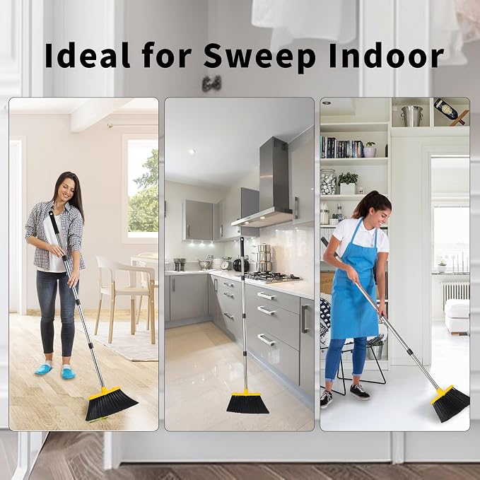 Broom and Dustpan Set for Home, ZeroGap Lip, Upright Storage Broom Combo for - Image 7