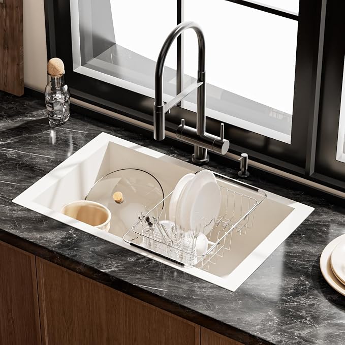 NiuYichee Stainless Steel Dish Drying Rack, Expandable Drain Rack Over Sink - Image 5
