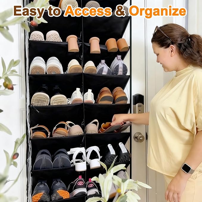 20-30 Pairs Over the Door Shoe Organizer, 10-Tier Door Shoes Rack, Handing - Image 5