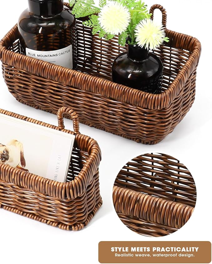 AceList Wall Hanging Basket, Boho Style Hand-Woven Hanging Storage Baskets - Image 3