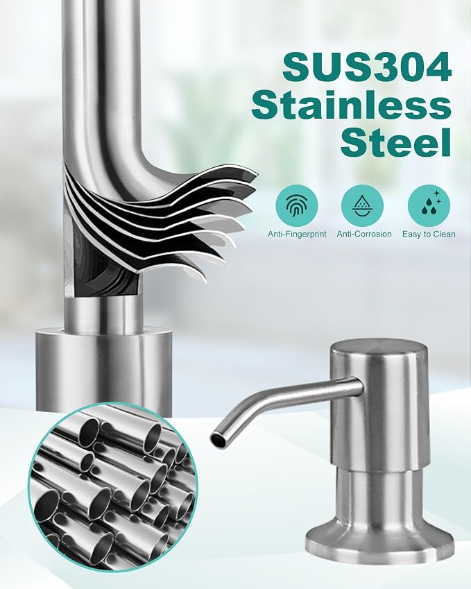 Brushed Nickel Kitchen Sink Faucet: Stainless Steel Kitchen Faucets - Image 8