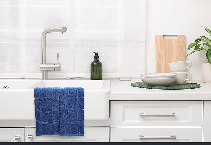 100% Cotton Terry Dish Towels for Kitchen, 4 Pack Plain, 16 x26 Inches - Image 6