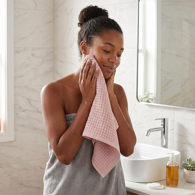 Jacquotha Waffle Hand Towels for Bathroom Decor | 2-Piece Cotton Face Towels - Image 7