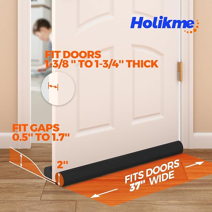 Holikme Under Door Draft Stopper 2pack 37 inch, Windproof Seal, Easy Install - Image 6