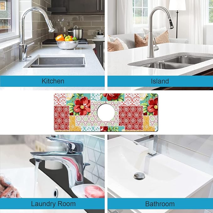 Kitchen Sink Splash Guard Faucet Mat Super Absorbent Fast Drying Mat Sink - Image 5