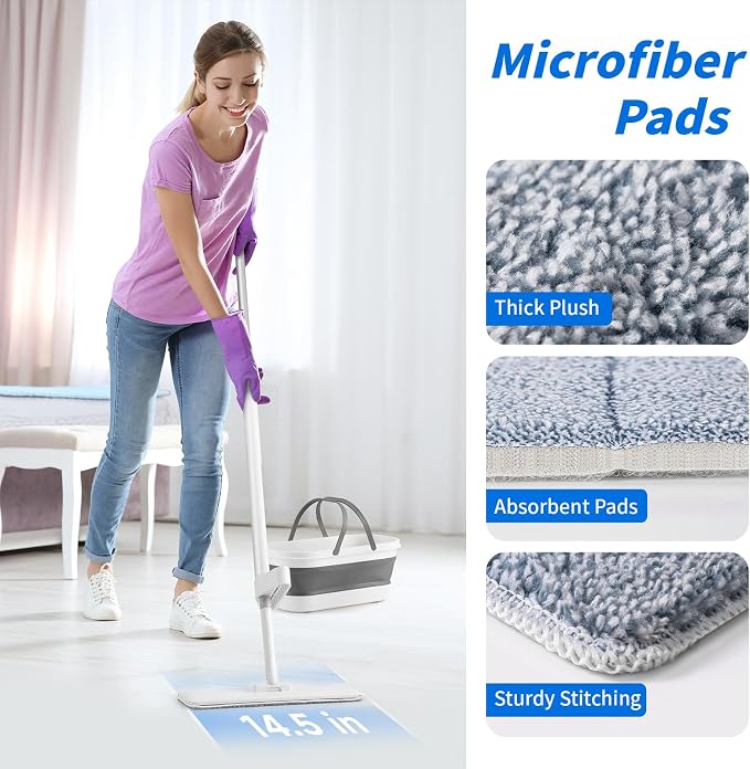 Oshang Flat Mop and Collapsible Bucket OG7 - Image 5