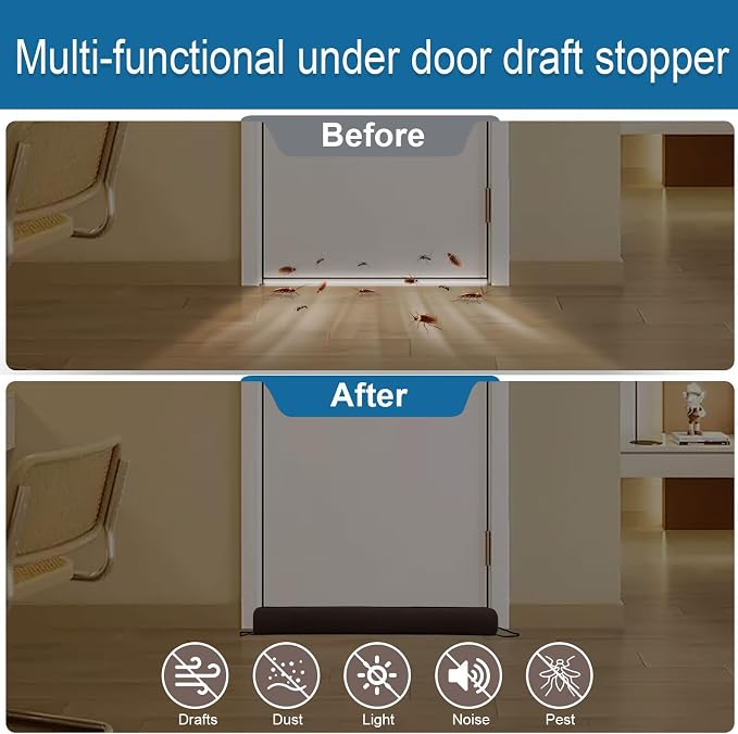 36 Inch Door Draft Stopper, Blocks Hot Cold Air - Image 4