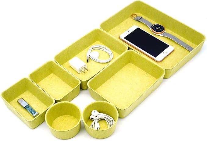 Welaxy Drawer organizers tray Felt storage bins office Desk dividers Morandi - Image 5