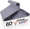 HOUSE DAY Grey Plastic Hangers 60 Pack, Slim Space-Saving Clothes Hangers | by HOUSEDAY