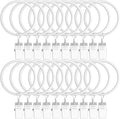 20 Pack Curtain Rings with Clips 1.5" Interior Diameter, Metal Drapery Clips by LULARINE
