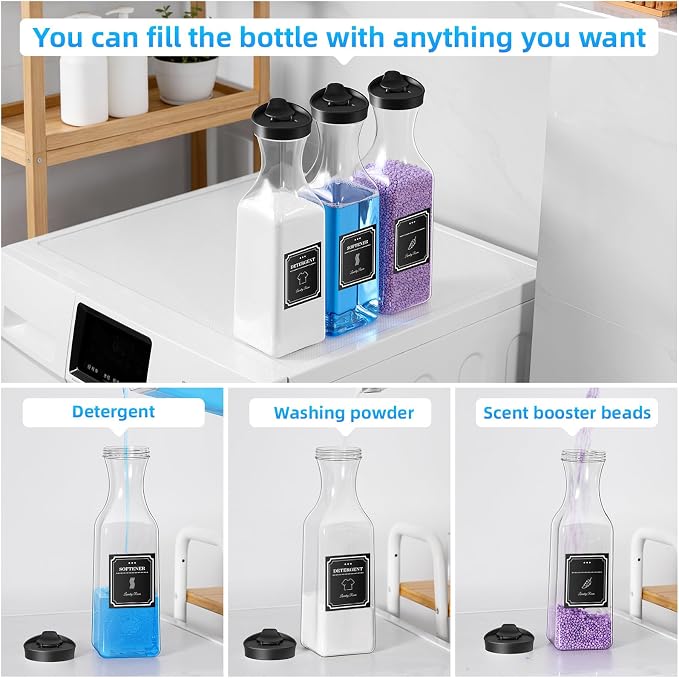 54oz Laundry Detergent Dispenser, Liquid Container, 3 Pack Black - Image 3