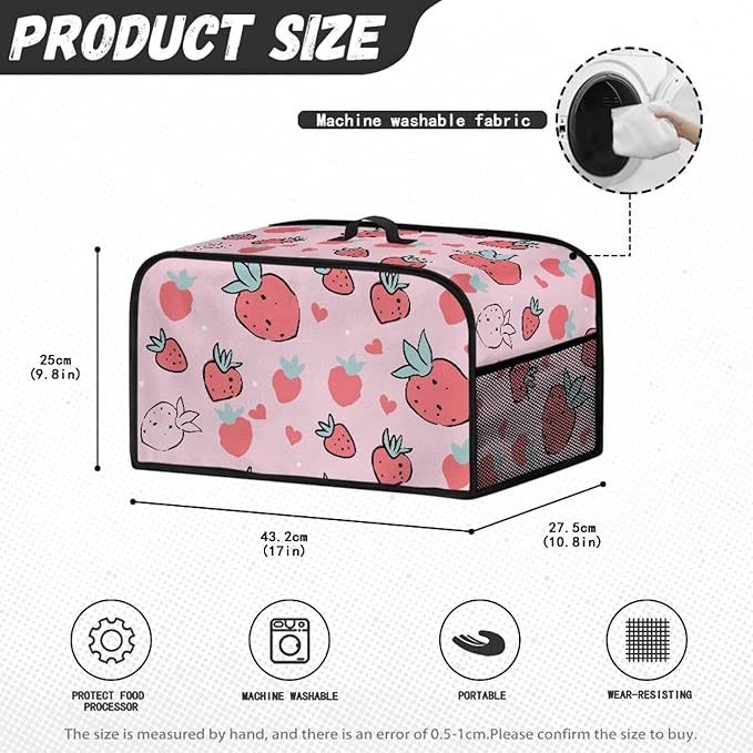 Strawberry Crock Pot 6-8 Quart Slow Cooker Cover Dust Cover Grass Slow Cooker Bag Slow Cooker Cover Compatible with 6-8 qt Slow Cooker Slow Cooker Cover Decor