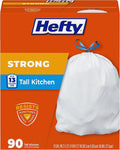 Hefty Strong 13G Tall Kitchen Trash Bags, 90ct | Bulk Pack, 13 Gallon Trash Bags by Hefty