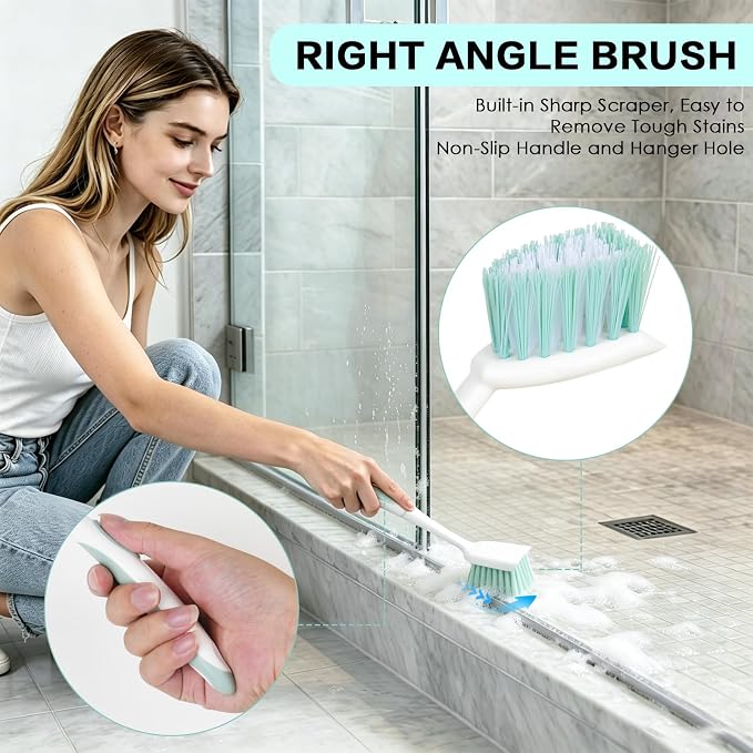 3 Pack Bathroom Scrub Brush Set, Heavy-Duty Scrub Brushes - Image 7