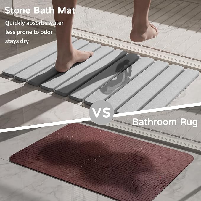 Foldable Stone Bath Mat, Diatomaceous Earth Stone Drying Mats - Image 7