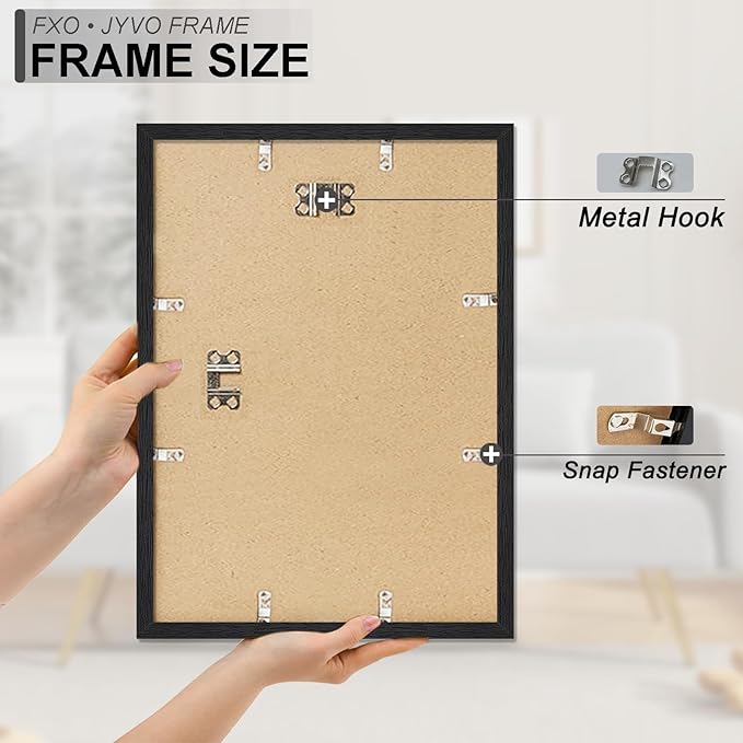 Engineered Wood 15x20 Picture Frame Set of 3, Black Frame for 15 x 20 Inch Picture Poster Photo, Light Weight 15 by 20 Frame with Wood-grain for Wall - 3 Pack/Black/15 x20