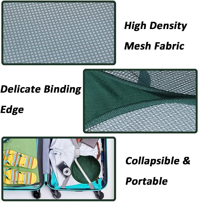 Pop Up Laundry Hamper, Reinforced Mesh Laundry Basket, Folding Clothes Storage - Image 3