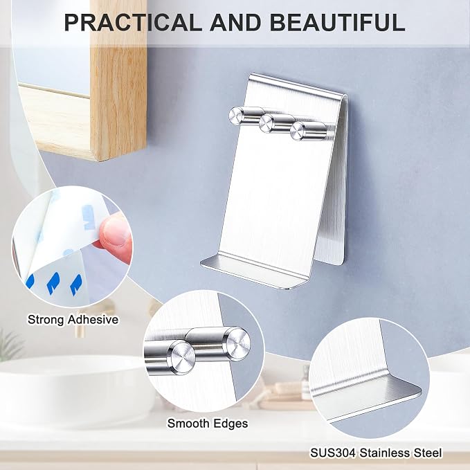 Electric Toothbrush Head Holder, Tabletop or Self Adhesive Tooth Brushing Holder - Image 6