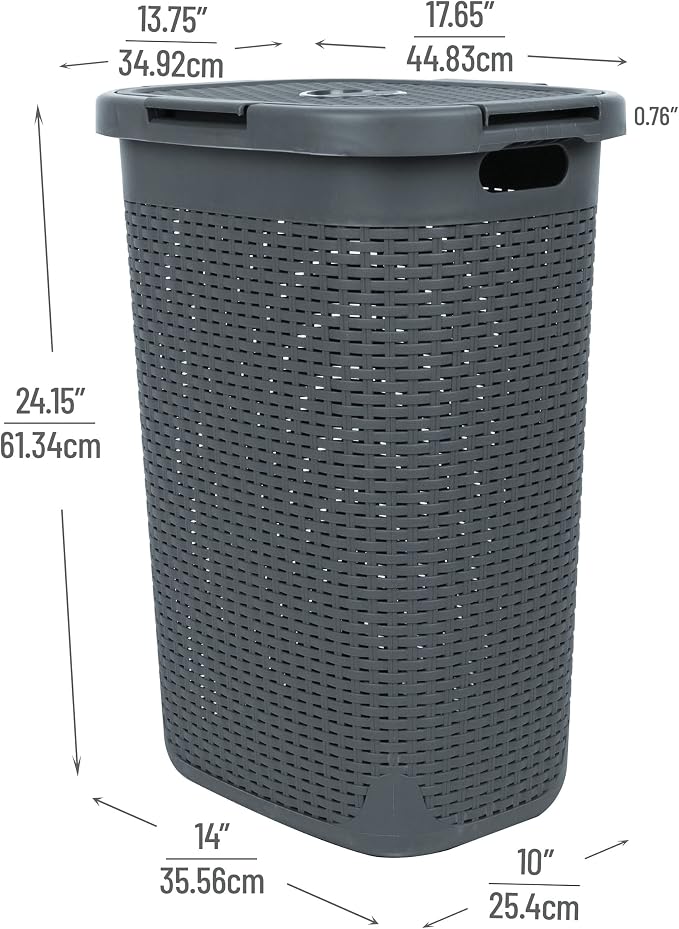 Mind Reader Slim Laundry Hamper - Image 3