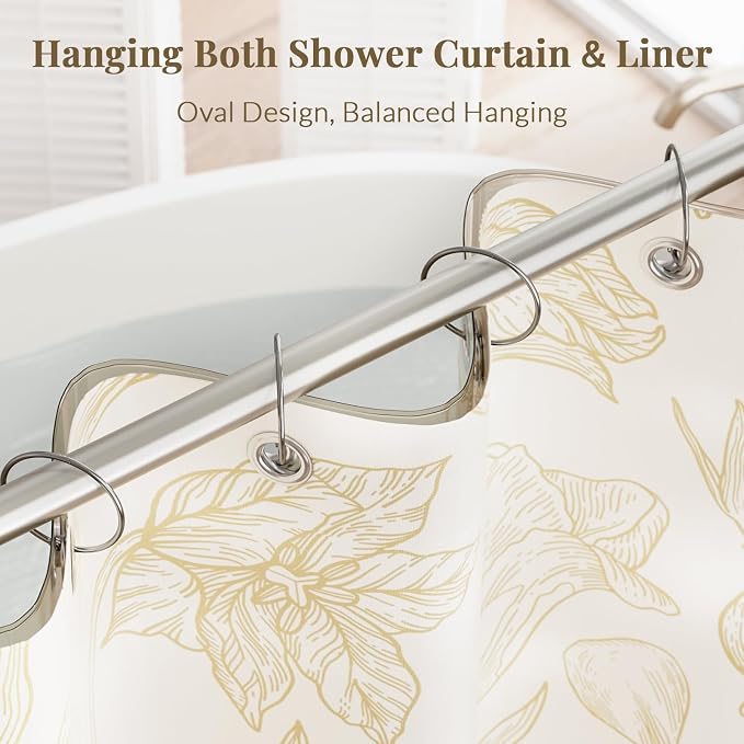 Bathway Shower Curtain Rings, Bathway Shower Curtain Hooks Anti-Drop Shower - Image 4