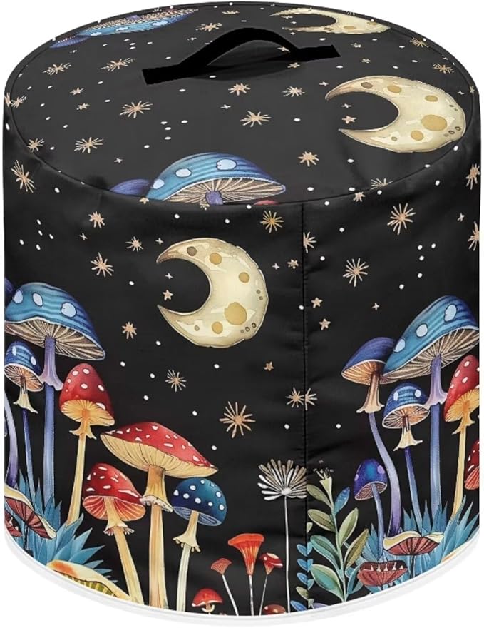 Flashideas Mushroom Moon Pressure Cooker Cover for Women Insulated Rice Cooker Cover with Easy to Clean Lining Waterproof Dust Cover with Pockets for Instant Pot 6 Quart Appliance Cover