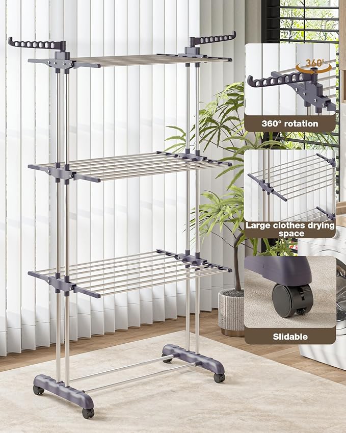 Bigzzia Clothes Drying Rack Folding - Image 3