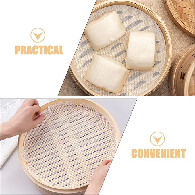 10pcs round Silicone Steamer Liners Non-stick Steamer Mats Breathable Mesh Pads for Dumplings Buns Cooking and Rice Cooker Steam Replacement
