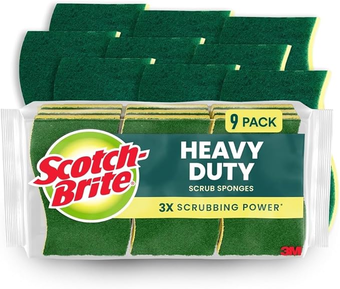 Scotch-Brite Heavy Duty Scrub Sponge, 9 Kitchen Sponges by Unknown