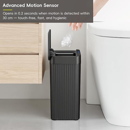 EKO Brio 10L/2.6 Gallon Motion Sensor Trash Can, Automatic Touchless Bathroom - Image 8