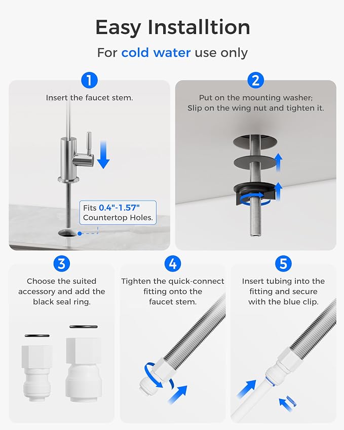 Waterdrop G2FCT-Chrome Reverse Osmosis Water Filter Faucet, Polished Chrome | - Image 6