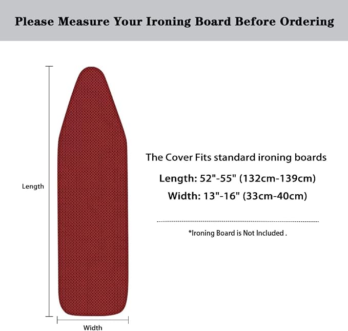 Ironing Board Pad Resist Scorching Retro Red Ironing Board Cover - Image 6
