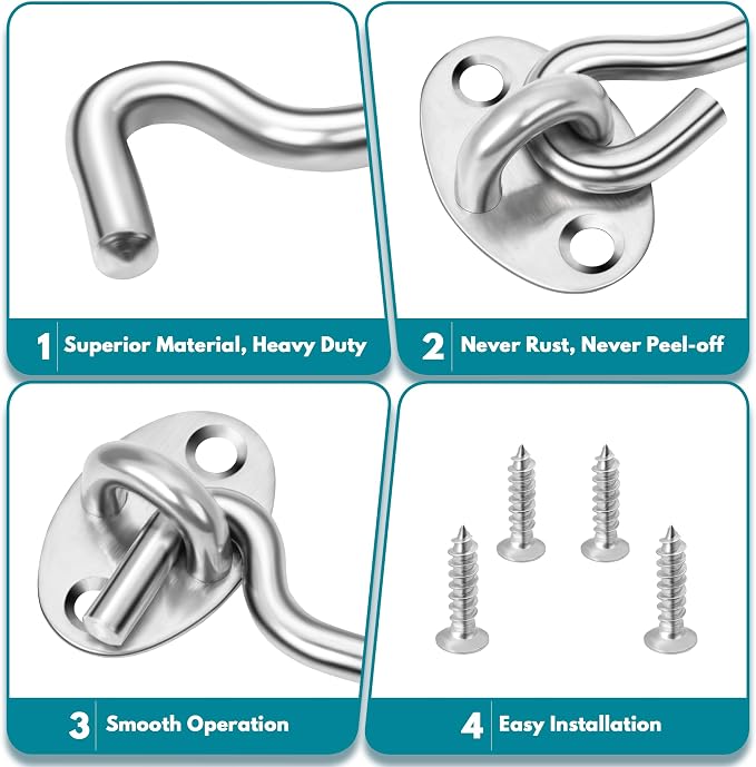 10 Inch Privacy Hook and Eye Latch - Image 4