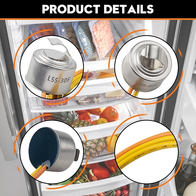 WR50X10010 Defrost Thermostat for GE, Kenmore Refrigerators, Compatible with 37TV31 Thermostat in HotPoint Refrigerators, Replaces AP2071285, 880016, AH303434, EA303434, PS303434, WR50X0131, WR50X131