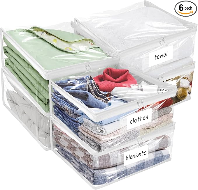 Plastic Storage Bags with Easy-Glide Zipper, Durable Clear Vinyl Zippered by Kikerike