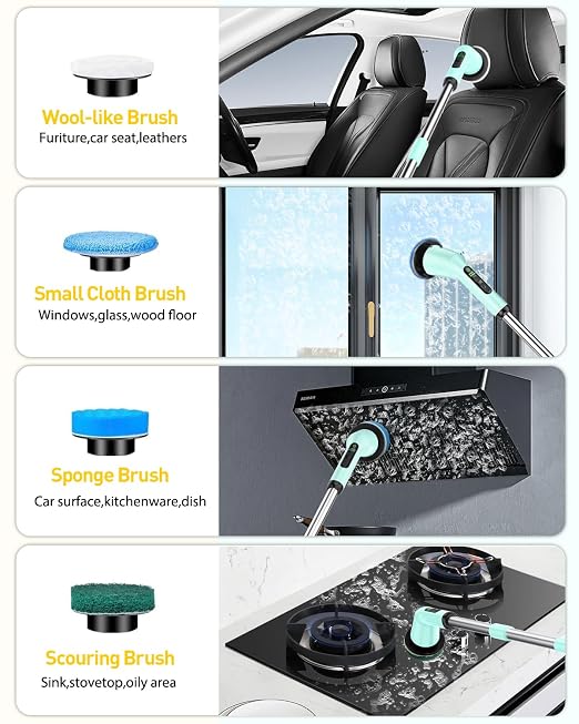 Electric Spin Scrubber for Bathroom, Shower Scrubber - Image 5