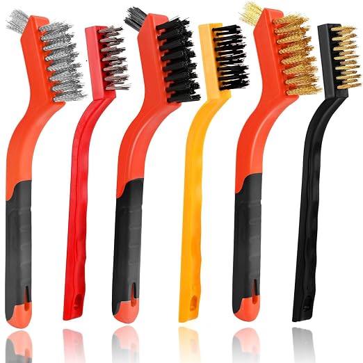 6PCS Wire Brushes for Cleaning Rust, Brass & StainlessSteel Bristles by Unknown
