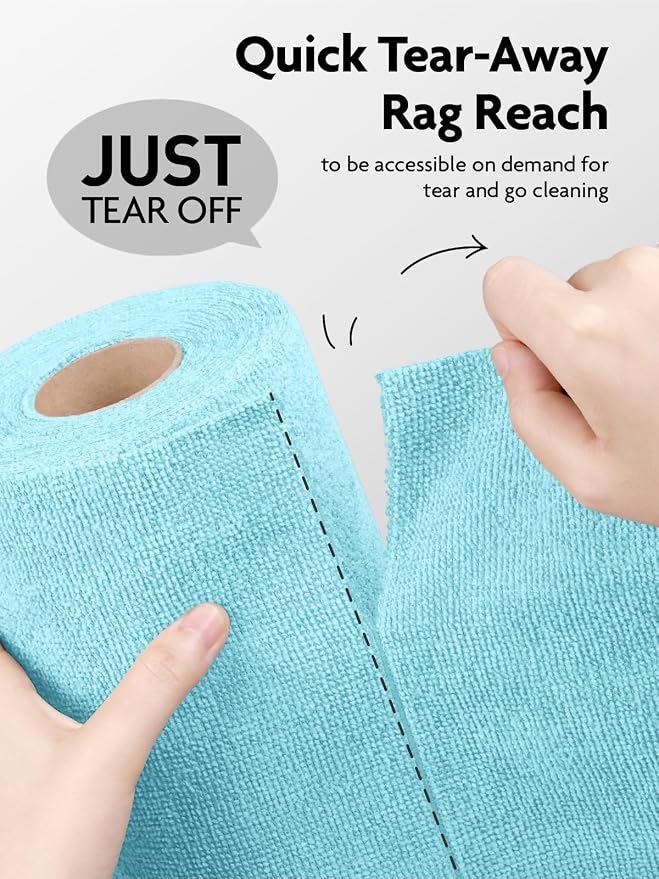 Fantasticlean Microfiber Cleaning Cloth Roll-60 Sheets, Tear-away Microfiber - Image 2